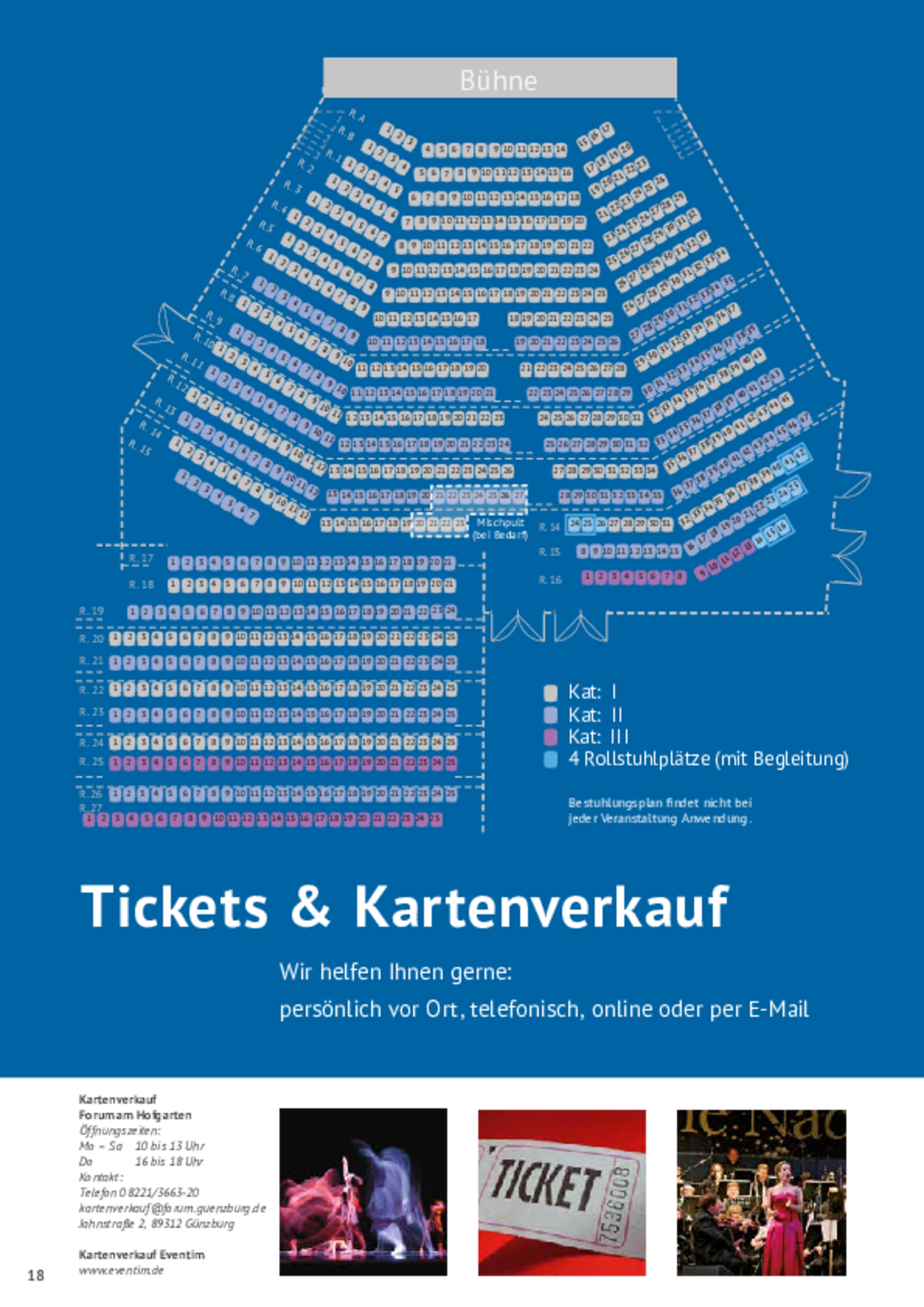 Die Grafik zeigt die Bestuhlung im Maria-Theresia-Saal im Forum am Hofgarten.